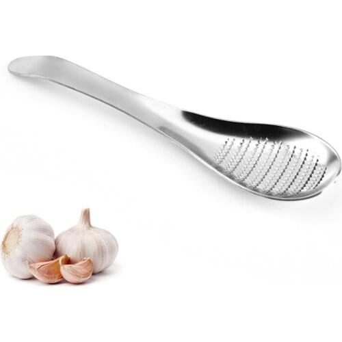 1PC New Multifunctional Stainless Steel Ginger Grater Spoon Kitchen Garlic Press Lemon Peeler Tools Cooking Gadgets OK 0971