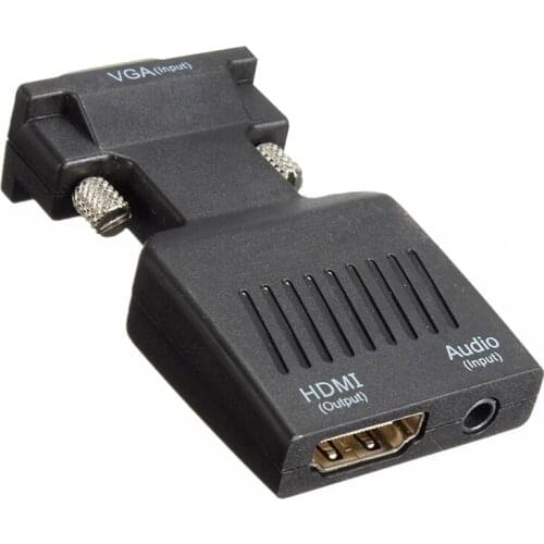 1080P VGA Male to HDMI Female Adapter Converter with USB Audio Cable