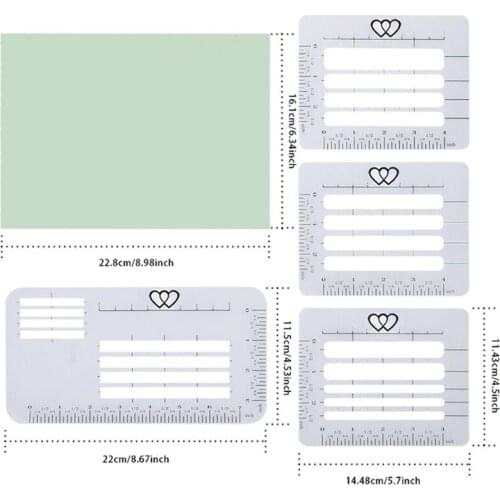 4 Pcs Craft Addressing Guide Notebook Multi-use Letter Envelope Stencil Set Templates Rulers Diary Greeting Card