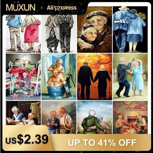 Diy Diamond Painting Old Couple Full Square Rhinestone 5D Diy Diamond Embroidery Cross Stitch Mosaic Home Decoration Gift Jq324