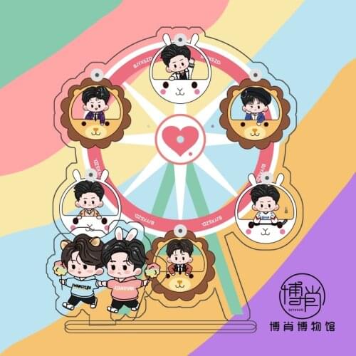 Anime The Untamed Wang Yibo Xiao Zhan Stand Figure Model Plate Cartoon Kawaii Ferris Wheel Collection Desktop Toy Xmas Gifts