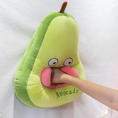 Avocado Kawaii Plush Toys For Girls Cute Soft Big Pillow Stuffed Furit Cartoon Sleeping Cushion Doll Valentines Gifts For Kids