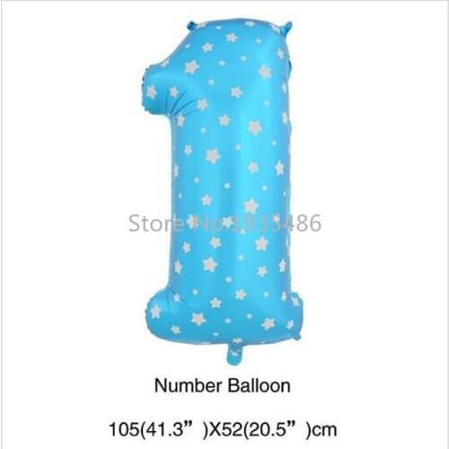 Free Shipping colorized blue number foil air Boy balloons kids birthday party banner wedding number decoration balloon supplies