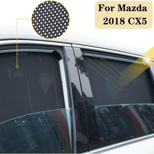 For Mazda CX5 2017 2018 2019 2020 Car Window Sunshade Gauze Mesh Sunshield Cover Magnetic Attraction Insectproof Car Accessories