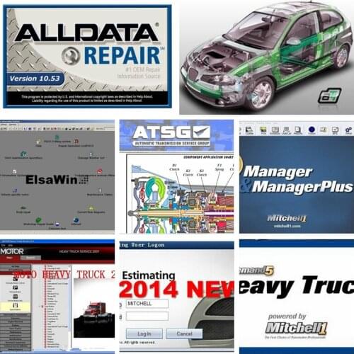 Hot Alldata V10.53 auto repair software OD5 all data mi..ll on..nd 2015 atsg elsawin autodata 24 in 1tb hdd usb3.0 for car/truck