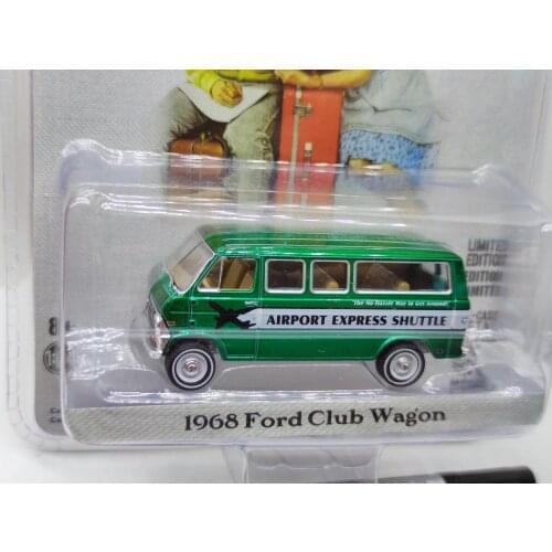 GreenLight 1:64 1968 Ford Club Wagon green machine Alloy model car Metal toys for childen kids diecast gift
