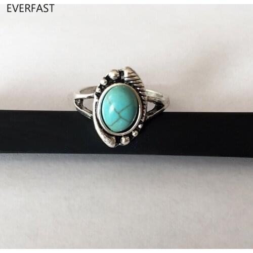 1pc Full Handmade Unice Antique Silver Evil Eye Stone Ring Men And Women Couple Rings Size 6.5 Bijoux Best Gift Male Female