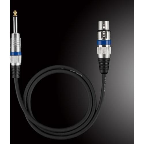 Nickel-plated Metal Plug 6.35mm 1/4" Mono Male Plug to 3 Pin XLR Female Socket Audio Cable Mixer Microphone Mic with Cable