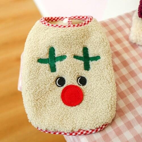 A Christmas Dog Clothes Lamb Wool Puppy Cat Hoodies Winter Dog Jacket Coat For Small Medium Dog Chihuahua Yorkies Clothes