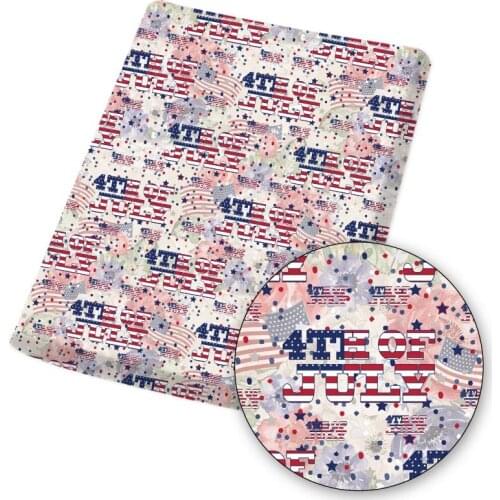 American Flag Series Cake Letters Polyester cotton Fabric Patchwork Tissue Kid Home Textile Sewing Doll Dress Curtain 45*145cm