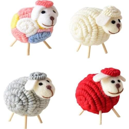 SHGO HOT-Christmas Nordic Wool Felt Lovely Sheep Cute Desktop Mini Ornaments New Year Table Decorations for Home Gifts