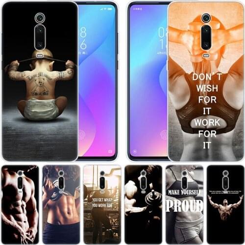 Silicone Case fitness Bodybuilding man girls for Xiaomi Pocophone F1 Mi 9T Pro CC9 CC9E 9 9SE 8 A3 A2 Lite A1 5X 6X Mix3 Play