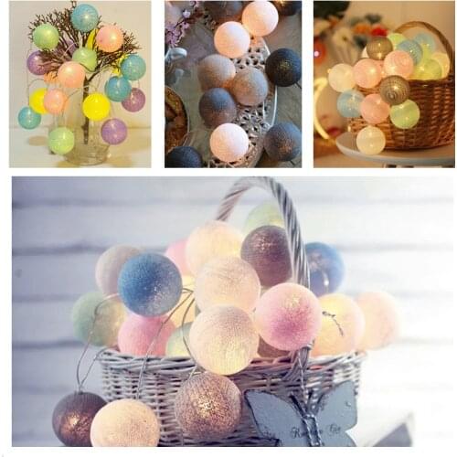 10LEDS Christmas Cotton Ball Led String Light Garlands Christmas Decorations for Home 2022 New Year Gifts Navidad Tree Ornaments