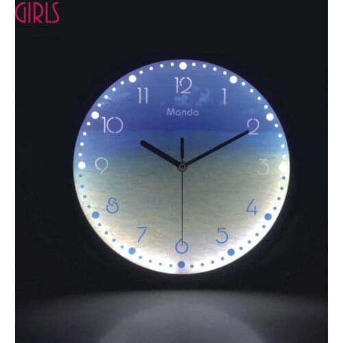 12 Inch Luminous Decorative Wall Clock LED Glowing Silent Large Wall Clock Modern Design Living Room Bedroom Nordic Home Decor
