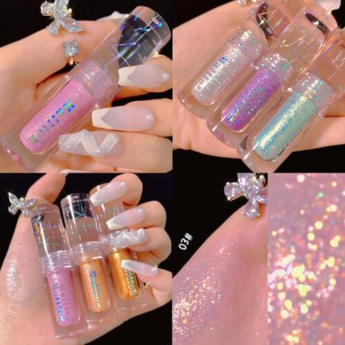 6Color Diamond Pearlescent Eye Shadow Metal Shimmer Glow Glitter Single Liquid Eyeshadow Makeup Pigment Eyes Beauty Cosmetics