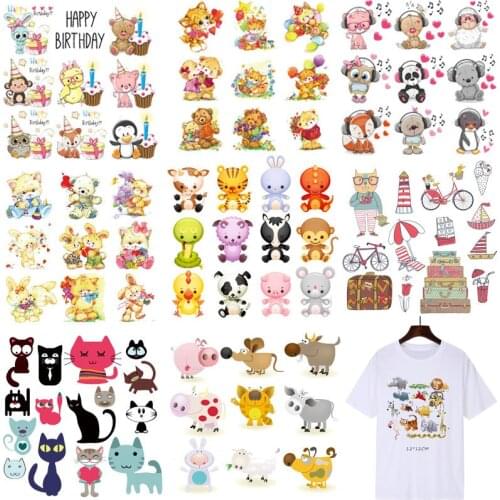 Iron-on Transfers Patches Beautiful Flowers Parches Butterfly Set Heat Transfers Stickers Print On Girl T-shirt Shoes Hat Socks