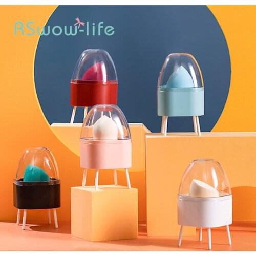 Creative Simple Makeup Egg Dustproof Storage Box Portable Gourd Puff Rack Sponge Egg Bracket Makeup Storage Box Organizer
