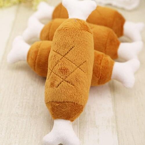 1 Pc Cute Dog Toys Pet Puppy Chew Squeaker Squeaky Plush Sound Chicken Drumstick Designs Toys Pet Products For Small Dogs Pets