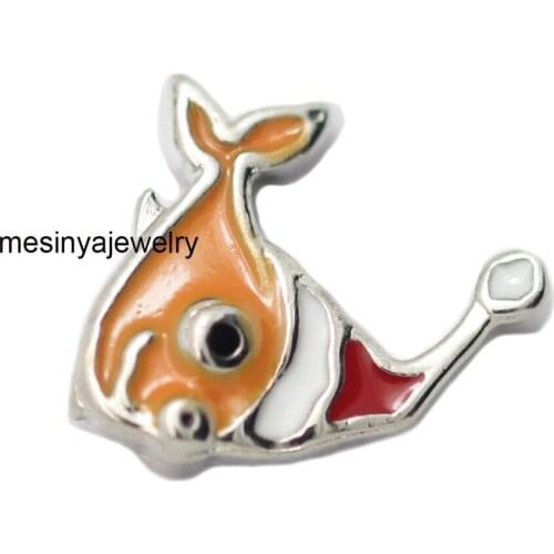 10pcs like both sides fish floating charms for glass locket Min amount $15 per order mixed items, FC-1017