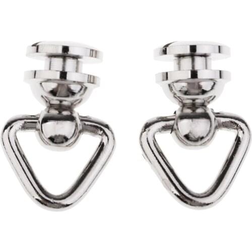 2 Pieces Triangle Rotating Ring Solid Brass Screw Rivet for DIY Leather Craft Bag Luggage