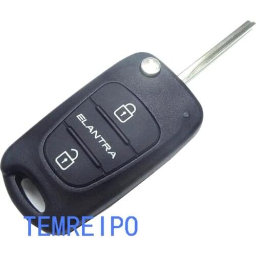 5pcs/lot Flip key shell for Hyundai Elantra 3 buttons flip remote key blank replacement key case fob