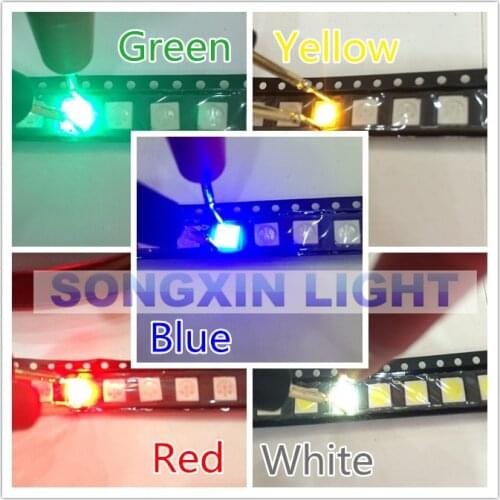 500pcs 5 Color*100pcs SMD/SMT 5050 LED Red Yellow Green Blue White each 100pcs PLCC-6 CHIP-3 Super Bright lamp light High