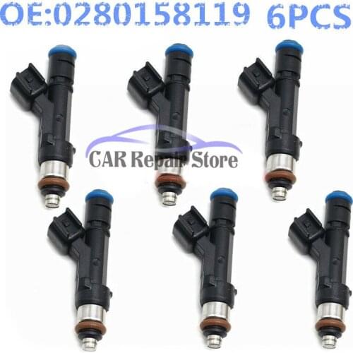 6PCS Fuel Injector For Jeep Dodge Wrangler Chrysler 3.3L 3.8L 0280158119 04861667AA High Quality