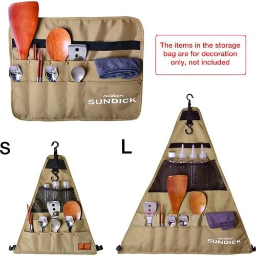 900D Oxford Cloth Camping Picnic Tableware Storage Bag Portable Barbecue Cutlery Organizer Hanging Holder Bags Outdoor Tools