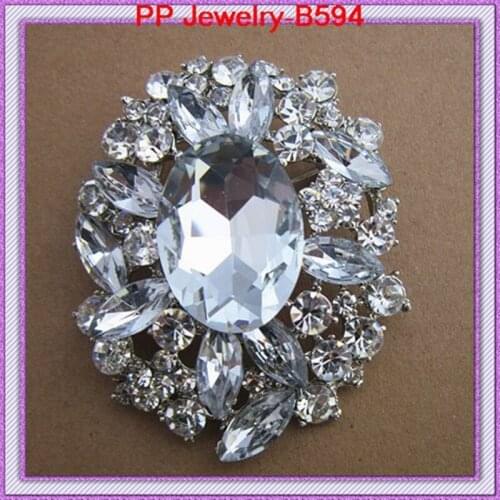 Free Shipping 6PCS/LOT Huge Glass Rhinestone Crystal Wedding Bridal Wedding Bonquet Brooch Luxy Women Costume Accessories