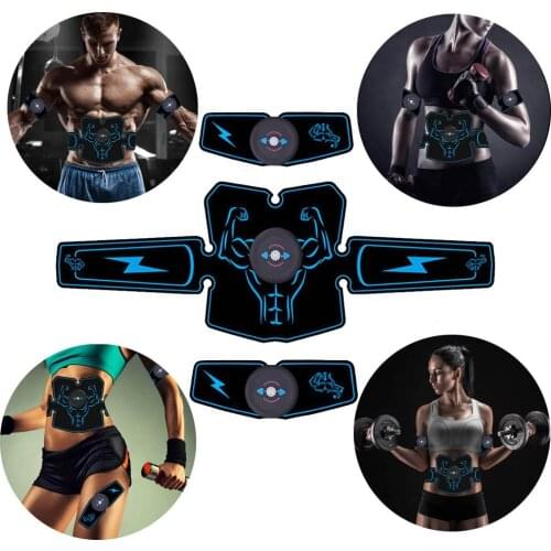 ABS/EMS Wireless Muscle Stimulator Trainer Electric Smart Fitness Abdominal Training Weight Loss Stickers USB Rechargeable Gym
