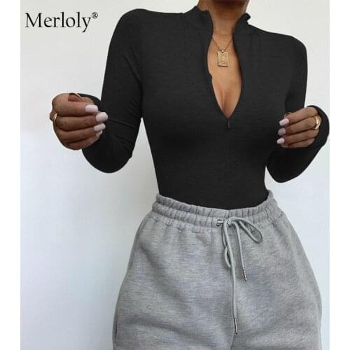 Velvet Lining Winter Warm Bodysuit Women 2020 New Stretch Womens Body Front Zipper O-Neck Sexy Long Sleeve Bodysuits Outfits
