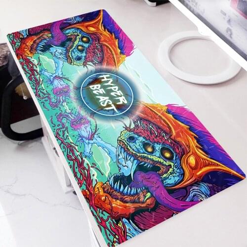 CS GO Hyper Beast Big Mousepepad Anime Mouse Pad Non-slip Mat Gamer Cabinet Gaming Computer Table Mousepad Company For Office