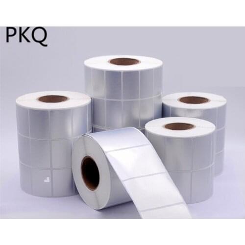 Large size 10cm 9cm Thermal Transfer Labels Silver PET Label Sticker Waterproof Tear resistant Oilproof Barcode Label in roll