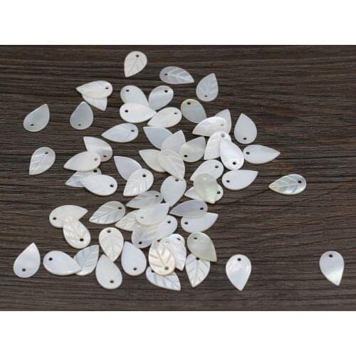 Natural Leaf-shaped Shell Pendant Beads Cute Simple Handmade DIY Bookmark Necklace Earrings Jewelry Accessories Bead 10x16mm