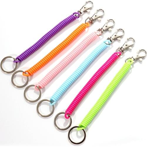 180mm Plastic spring rope key chain mobile phone bag accessories lanyard color anti-loss elastic rope key chain