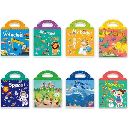 DIY Kids Stickers Book Portable Activity Book Learning Toys Birthday Gifts