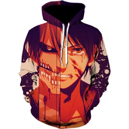 Brand design 2021 classic Anime Attack on Titan Hoodies Men/women hip hop Sweatshirts 3D printing Hoodie Autumn Winter Tracksuit