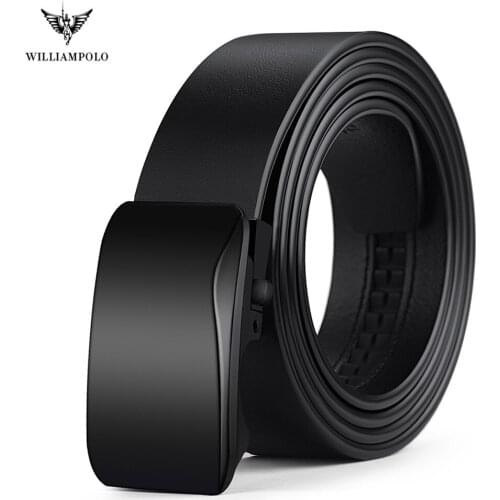 WILLIAMPOLO brand cow genuine leather belts for men High Quality new fashion classic Automatic buckle men luxury business belt