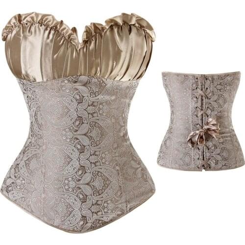 Royal Court Overbust Corsets Pleated Lace Up Victorian Style Corsets