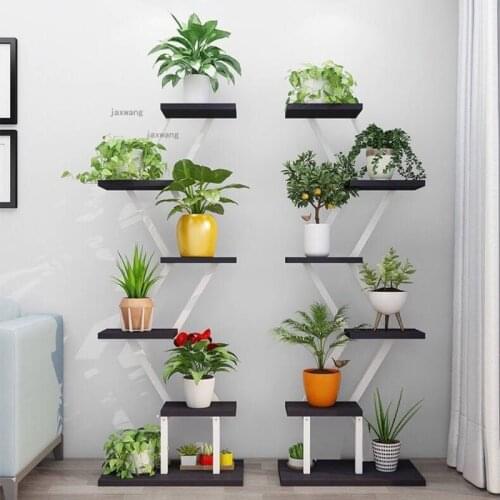 Wrought Iron Bedroom Dormitory Flower Shelf Indoor Balcony Living Room Flower Pot Rack Hotel Lobby Multi-layer Floor Plant Stand