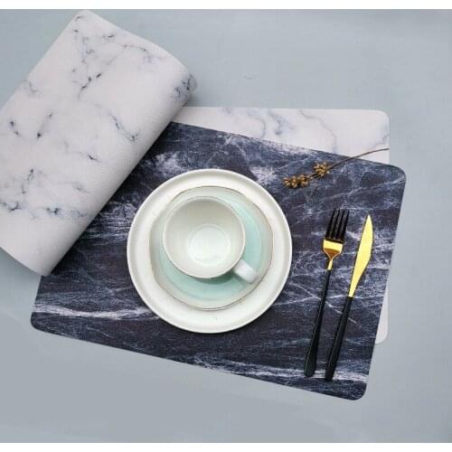 Embed Life Marble Sruface Placemat for Dining Table 43*30cm Heat Insulation of Dishes Dinning Table Decoration Placemats