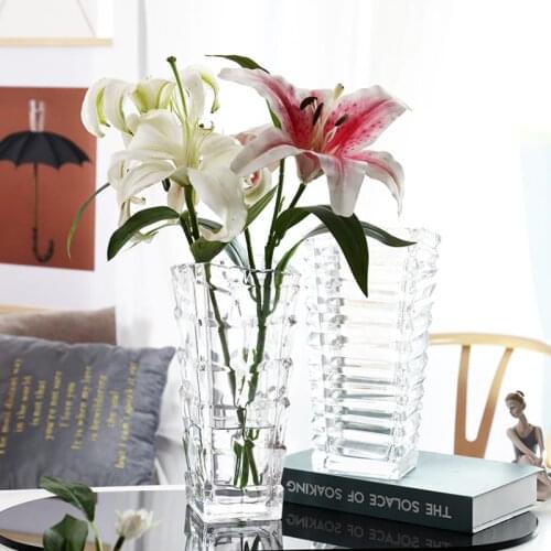 Outdoor Art Big Nordic Wedding Vase Garden Modern Glass Transparent Bathroom Floor Rose Office Vintage Wazony Vases BY50HP