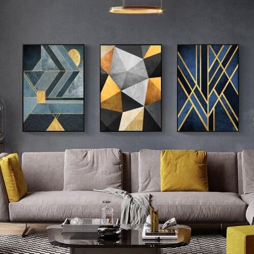 Nordic Abstract Geometry Home Decor Nordic Canvas Painting Wall Art Modern Luxury Art Decor Posters and Prints for Living Room