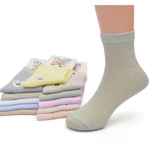 10 Pairs Baby Socks Candy Color Mesh Hole Socks Solid Color Hollow Breathable Boy Girl Children Cotton Aqua Socks Floor Socks