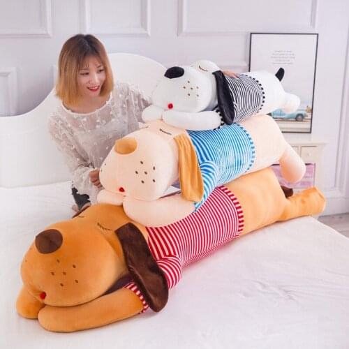 New 70cm 90cm 110cm 130cm Big Size Dog Plush Toy Giant Cute Animal Cartoon Lies Prone Dog Stuffed Doll Pillow Kids Birthday Gift