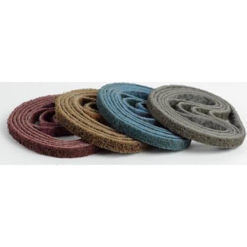 New 10pcs 330*10mm Non-woven Nylon Abrasive Sanding Belt for Stainless Steel Metal Striping Deburring
