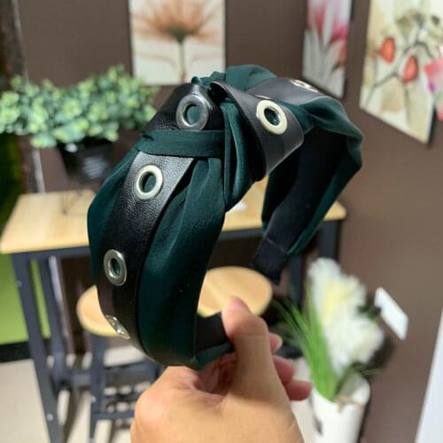 Vintage PU Leather Hairbands for Women Wide Weaving Headband Braided Cloth Hair Band Hoop Bezel Girls Hair Accessories