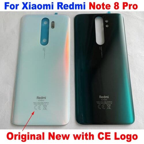 Original New Back Battery Cover Door Housing Rear Case For Xiaomi Redmi Note 8 Pro Glass Panel Phone Lid With Adhesive Tape