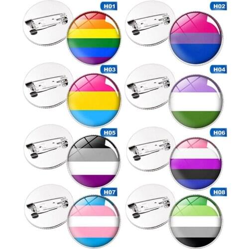 1Pcs Rainbow Round Glass Cabochon Flatback Photo Base Tray Blank DIY Making Accessories