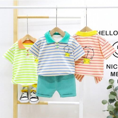 0-5 Years Summer Girl Clothing Set 2021 New Casual Fashion Cartoon Active T-Shirt+ Pant Kid Children Baby Toddler